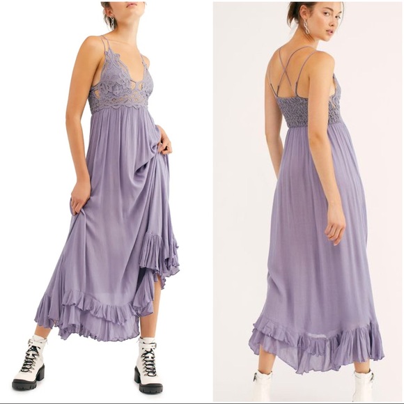 Free People Dresses & Skirts - Free People x Revolve Adella Crochet Lace Bralette Tiered Hem Maxi Slip Dress L